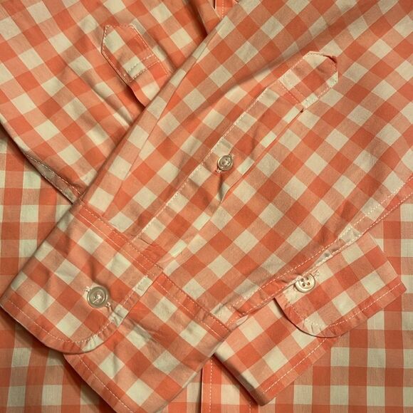 J Crew Factory Men’s Classic flex long sleeve button up pink white Size M NWOT - Picture 6 of 8